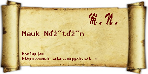Mauk Nátán névjegykártya